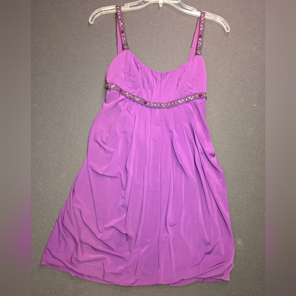 Purple Sleeveless Dress with Embellished Straps